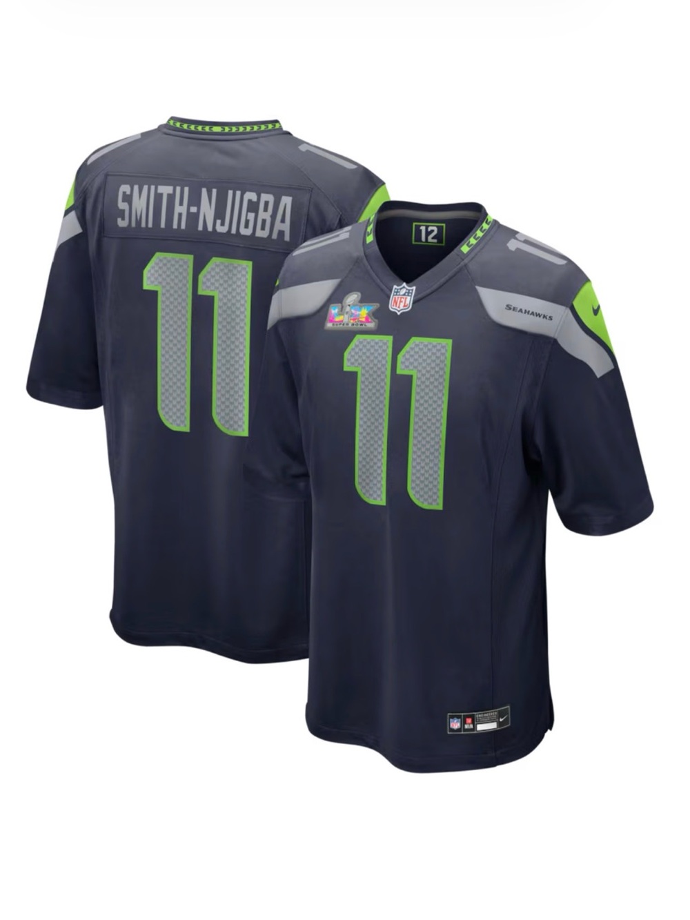 Seattle Seahawks - Jaxson Smith-Njigba Nike Super Bowl LX Patch Jersey - (XL)
